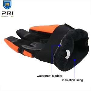 Guantes de Trabajo de Seguridad Transpirables de Tamaño Completo PRI, Nudillos de Neopreno, Cintas Reflectantes, Bajo MOQ, Guantes de Trabajo Mecánicos - Product Image 4