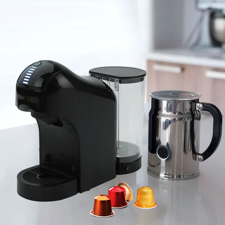 Sıcak ve soğuk su çok fonksiyonlu kullanımlık manuel siyah plastik çekmece Nes Dolce Gusto kapsül kahve makinesi