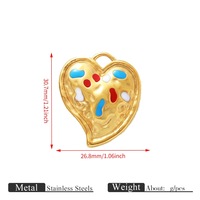 Pendentifs Breloques Coquillage en Acier Inoxydable P478 Plaqué Or 18K avec Strass Multicolores, Anti-ternissement, Style Vintage