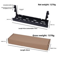 Pince de gestion de câbles sous bureau en métal extensible sans perçage, support de rallonge rétractable, organisateur de bureau 31 pouces