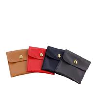 Pochette à bijoux mignonne en cuir écologique durable avec impression UV, logo personnalisé, mini bouton-pression, pour cadeau et rangement de voyage (usage promotionnel)