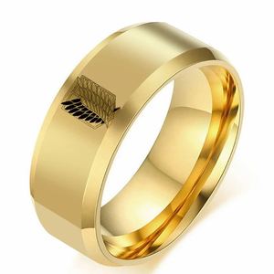 Anillo de acero inoxidable Attack On Titan Wings Of Liberty, anillo de dedo de anime Shingeki No Kyojin, regalo de joyería para fanáticos - Product Image 3