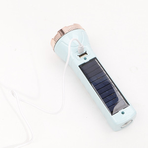 ไฟฉายพลาสติกแบบ USB พร้อมไฟด้านข้างหลากสีและระบบชาร์จพลังงานแสงอาทิตย์ - Product Image 3