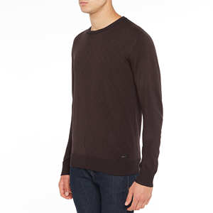 Maglione girocollo in tessuto viscosa acrilico viscosa abbigliamento uomo di alta qualità Made in Italy - Product Image 2