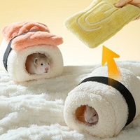 Lit d'hiver chaud pour hamster en gros, Niche en peluche épaisse et durable, Accessoire de cage doux pour hamster, cochon d'Inde, chinchilla