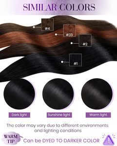 Extensions de cheveux humains Remy teints doublement étirés LaaVoo K Tip & U Tip, trame simple, noir permanent, raides crépus, 12-28 pouces, 50g - Product Image 6