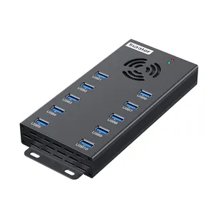 A-423 Sipolar 10 port usb hub with 120w power adapter aluminium tablet phone charging station