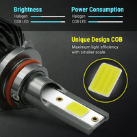 2PCS F2 9007 Phare LED de voiture, lumière blanche froide 6000K 2500LM, DC9-36V 25W avec indice d'étanchéité IP67 pour une utilisation par tous les temps
