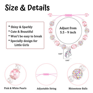Pulsera de Diamantes con Incrustaciones de Perlas Rosas y Diamantes de Imitación, Diseño de Unicornio para Parejas, Precio de Fábrica - Product Image 5