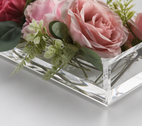 Plateau de présentation de fleurs en acrylique transparent - Support floral long et transparent pour boutique et décoration intérieure de luxe