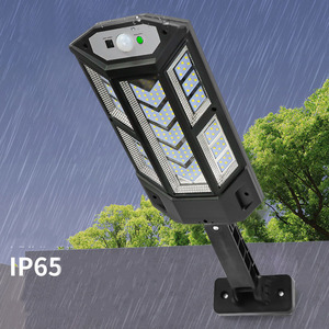 High Brightness IP65 Smart Outdoor Lighting 147LED Street <b>Light</b> PIR <b>Sensor</b> Solar ABS Plastic Wall Factory Price for Road Use - Product Image 6