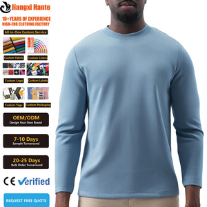 Camisetas de Hombre de Manga Larga con Parche Reforzado en el Codo, Corte Clásico, Lisas para Serigrafía, Tejido de Punto - Product Image 1