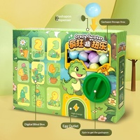 Machine à capsules en plastique pour jouets dinosaures de dessin animé, à double jeu deux-en-un, avec fonction de tirage surprise et boîte mystère, pour cadeaux promotionnels transfrontaliers