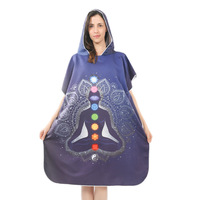 Claire gros personnalisé serviette de plage sublimation imprimé à capuche robe à langer piscine changement plage Surf Poncho