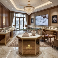 Vitrines à bijoux de luxe finition or avec éclairage LED, glissières de tiroir robustes et silencieuses pour une gestion efficace des stocks dans les centres commerciaux