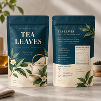 Sachet refermable personnalisé en Mylar mat de qualité alimentaire avec fermeture éclair pour thé en vrac