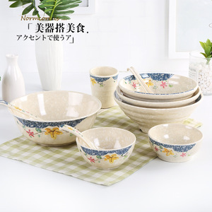 Xuemei Melamine Tableware <b>Set</b> With Floral Pattern Rectangular Plates Bowls For Daily Use And <b>Restaurant</b> - Product Image 3