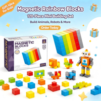Nouveaux jouets éducatifs et sensoriels pour enfants 2026 : Ensemble de blocs de construction magnétiques DIY - Construisez un canard, un chiot ou un robot