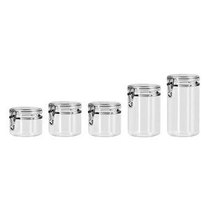Food Grade 5 Piece <strong>Acrylic</strong> Canister Set Food Jars Clear Airtight Canister Set Food <strong>Storage</strong> <strong>Container</strong> with Airtight Clamp Lids - Product Image 5