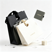 Sac de shopping en papier de luxe personnalisé avec logo pour boutique de chaussures, emballage cadeau pour vêtements