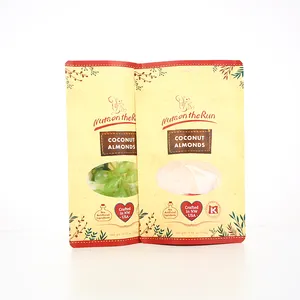 Bolsas de Papel kraft con cierre de cremallera personalizadas, bolsas de embalaje para regalos de dulces, bolsas de pie con ventana