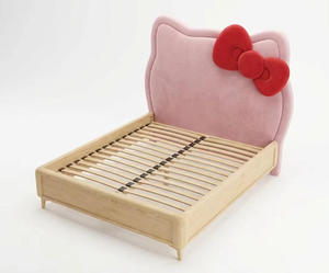 Letti Imbottiti in Legno Moderni Hello Kitty, Letto a Soppalco per Bambine con Contenitore Ecologico per la <span class=keywords><strong>Cameretta</strong></span> dei Bambini - Product Image 4