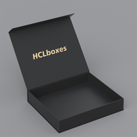 Boîtes cadeaux noires avec logo personnalisé avec gaufrage mat stratification papier rigide rigide pliage magnétique style d'emballage manipulation d'impression