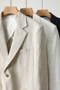 <span class=keywords><strong>Blazer</strong></span> da <span class=keywords><strong>uomo</strong></span> in <span class=keywords><strong>lino</strong></span> sottile taglie forti, stile coreano, casual retrò giapponese, monopetto, tinta unita - Product Image 6