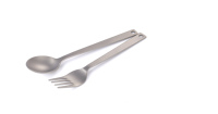 Ensemble de couverts pliables en titane durable, 1 cuillère, 1 fourchette et 1 couteau pour le plein air/le camping