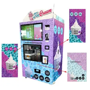 인기 몰 24 시간 셀프 서비스 로봇 아이스크림 자판기 완전 자동