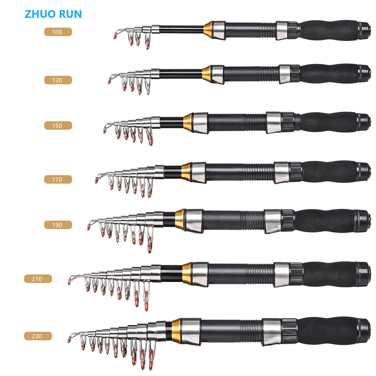 ZHUO RUN Ultra-short fiberglass sea fishing bait ice fishing rod telescopic fishing rod