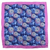 Fournisseur chinois de mouchoirs de poche pour hommes, mode business, impression personnalisée, motif floral, vente en gros, bords roulés à la main