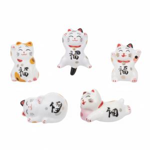 ชุดตะเกียบเซรามิกลายแมว5P คอลเลกชันภาชนะสำหรับอาหารค่ำ - Product Image 1