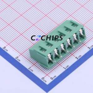 JL500-50006G01 Screw Terminal Block Through hole Component (THT),P=5mm Connector 1x6P 5mm Green Through Hole - Product Image 2
