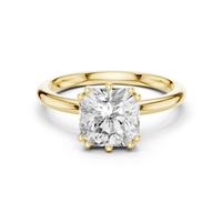 Elegante Anillo de Oro de 14Kt, 18Kt y 22Kt con Baño de Rodio, Diamante Cultivado en Laboratorio de 2ct, Color E, Corte Radiante, Certificado IGI, para Mujer, Oficina/Trabajo