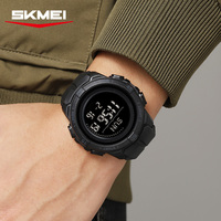 SKMEI 2564 Herren Outdoor Sport Digitaluhr Alarm Wasserdicht Harz-Zifferblatt Multifunktions-Kompass Kalorien- und Kilometerdatenspeicherung
