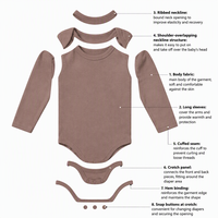 Combinaison à manches longues en coton interlock unisexe pour bébé garçon et fille, lavable en machine, toucher doux, fournisseur chinois en gros
