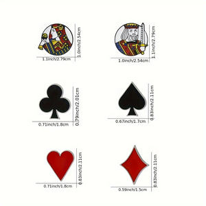 Personalisierbare Poker-Karten-Kollektion JQK Emaille-Pins König Dame Bube Broschen für Damen Mode-Accessoires - Product Image 3