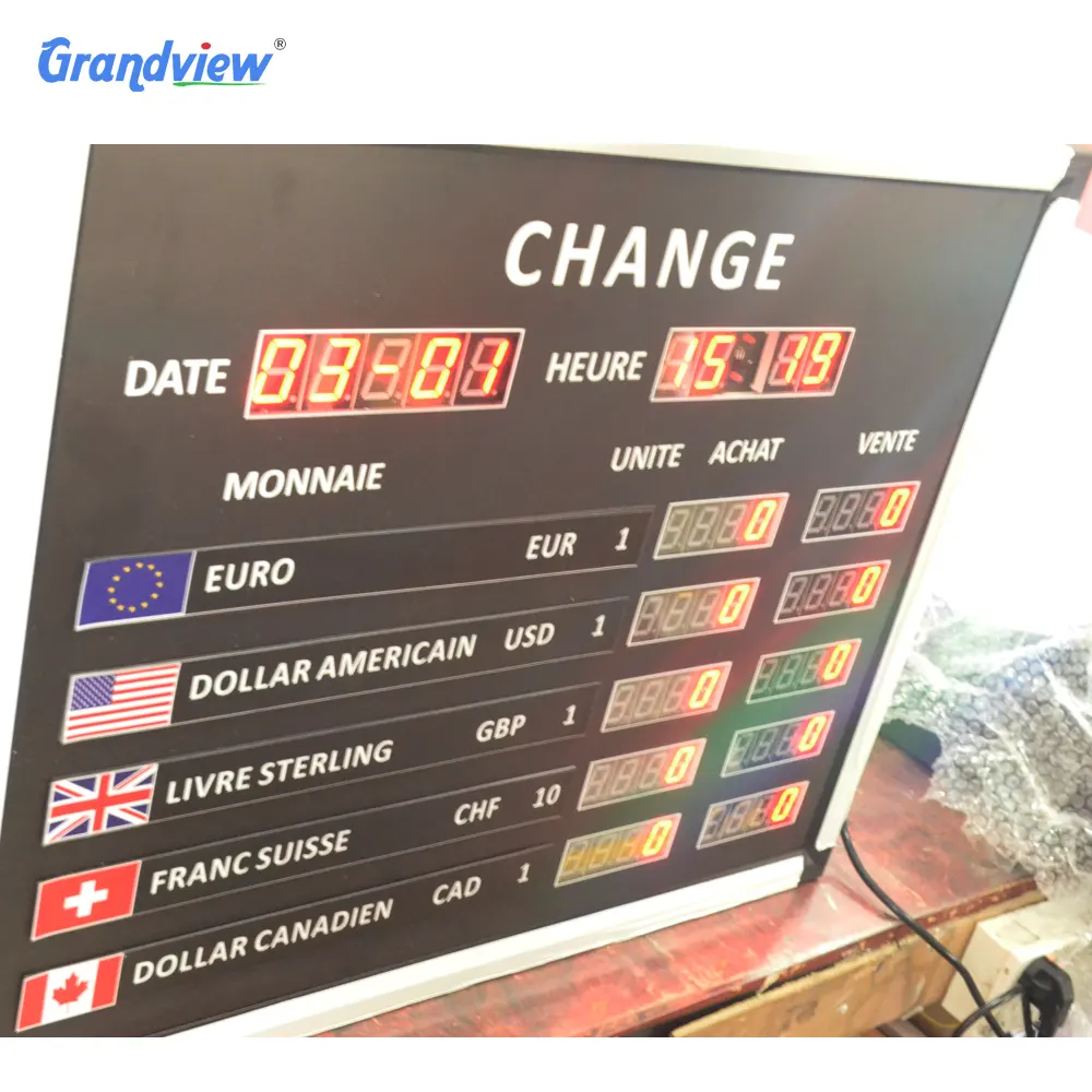 LED digital Bank Electronic Currency Exchange Rate Display Board for wholesale