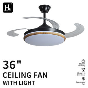 Modern Walnut Color Full Spectrum LED <b>Ceiling</b> <b>Fan</b> Light Remote Control Silent AC Wabi-Sabi Wind Eye Protection for Metal - Product Image 2