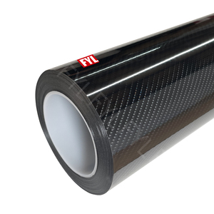 Gran oferta, revestimiento de liberación de PET de fibra de <span class=keywords><strong>carbono</strong></span> 6D negro brillante, 3 capas, envoltura de <span class=keywords><strong>vinilo</strong></span> sin burbujas - Product Image 1