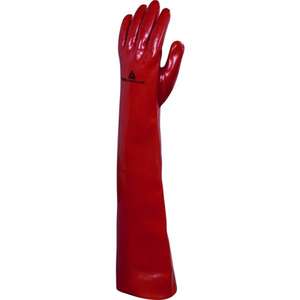 DELTA PLUS - PVCC60010 Gant chimique qui protège le bras entier des huiles Rouge-GANTS EAN 3295249134402 - Product Image 1