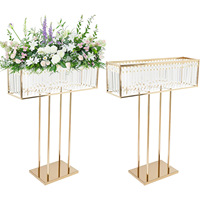 Hochzeits-Kristall-Acryl Tischdekoration Solarbetriebener LED-Blumenständer Umweltfreundliche Rechteckige Hochzeits- und Partydekoration