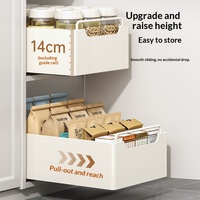 Étagère de rangement de cuisine moderne et simple de style tiroir, étagère coulissante, organisateur de condiments surélevé pour armoire, aucune installation requise