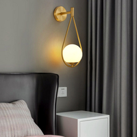 Applique Murale LED Nordique Moderne de Luxe, Corps en Fer, Abat-jour en Verre, Intensité Variable, Protection Oculaire pour Utilisation Intérieure Chambre Salon Couloir