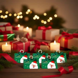 Cajas de Dulces Navideñas de Papel con Diseño de Santa Claus, Bolsas de Regalo con Cinta de Madera y Diseño de Dibujos Animados, Artículos para Fiestas - Product Image 2