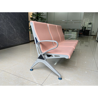 Banc d'attente moderne en aluminium pour aéroport, siège en cuir PU, 3 places, pour hall public, école et extérieur