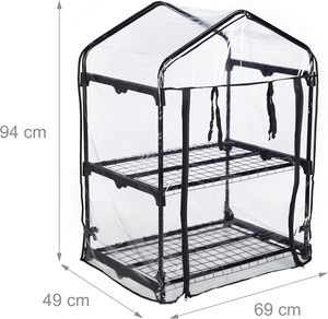 Populaire 2 niveaux <span class=keywords><strong>Mini</strong></span> <span class=keywords><strong>serre</strong></span> 94x69x49cm cadre en acier Portable Transparent PVC Film <span class=keywords><strong>serre</strong></span> pour <span class=keywords><strong>balcon</strong></span> - Product Image 4