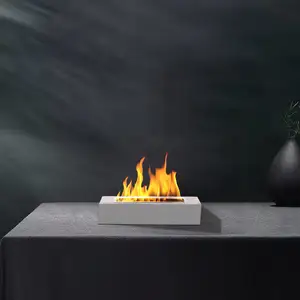 Rectangular Tabletop Rubbing Freestanding Alcohol Fireplace Smokeless Indoor Outdoor Fire Pit Portable Concrete Fire Pit Bowl