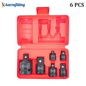 6 Buah Kit Reducer Adaptor Soket Drive 1/4" 3/8" 1/2" 3/4" Konverter Kunci Impack - Product Image 1
